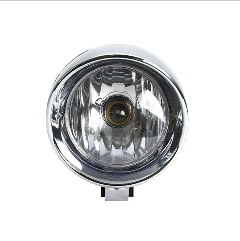 Chrome Motorcycle  Front Headlight Fog Light Lamp Forretro Motorcycle Modification 1SET