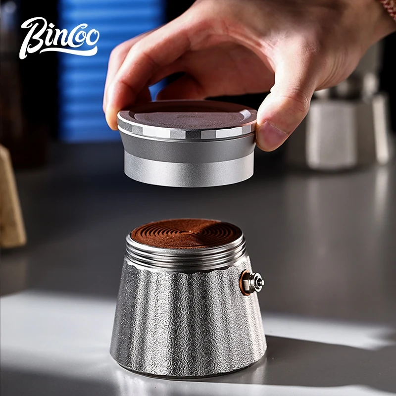 Bincoo Aluminum Dosing Funnel for Moka Pot – Coffee Distributor & Filler Ring, Anti-Spill Powder Tool Accessory