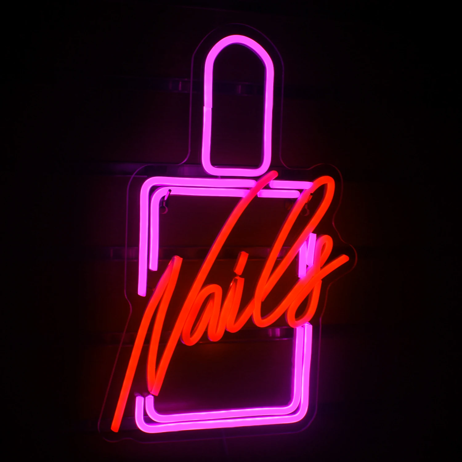 Nails Neon Signs LED Neon Lights Signs Nail Polish Light Up for Wall Decor Bedroom Beauty Room Girl Room Manicure Salon Neon