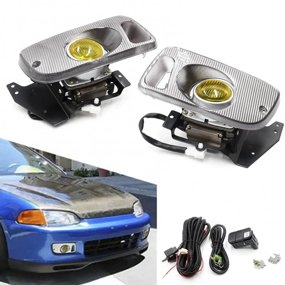 

Waterproof Replacement Fog Lamps 2Pcs 55W 3000-3500K 12V Car Front Halogen Lights for Honda Civic 1992-1995 Roadster Hatchback R