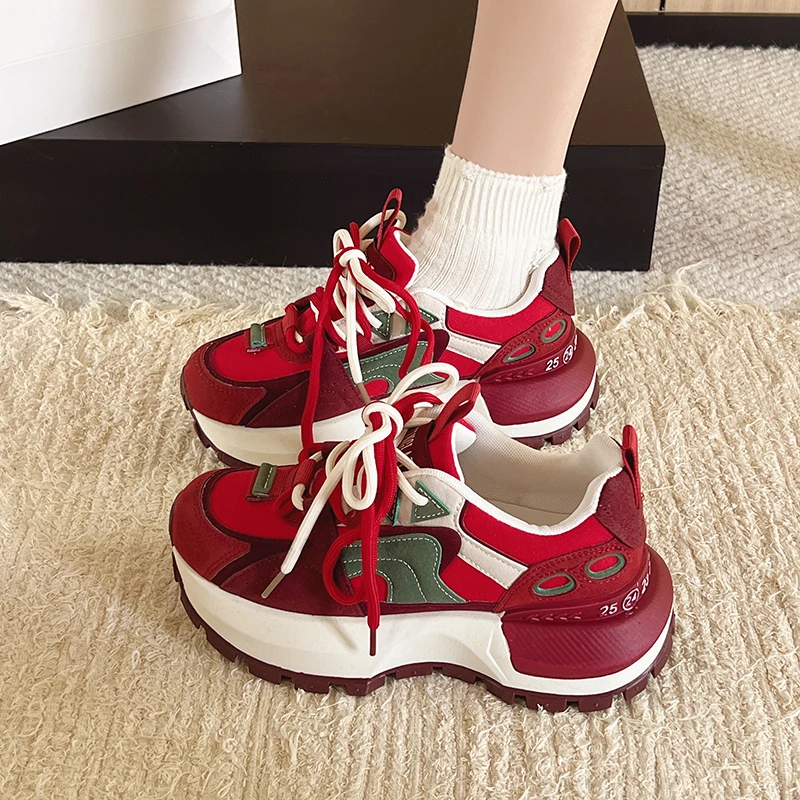 

Fashionable Popular Sports Color Blocked Dad Shoes for Women 2025 Spring Autumn New Style Small Versatile Casual Sports Shoes
