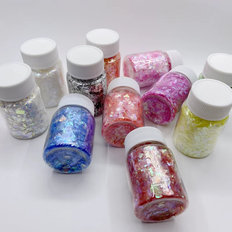 Paillettes pour Nail Art 3D, 50ML, irrégulier, coquille, papier bonbon, bricolage, Nail Art