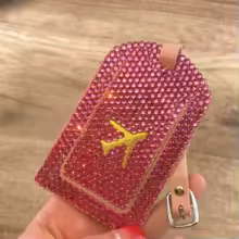 Bling Passport Holder Women Luggage Tags Set Rhinestone Suitcase Tag PU Leather Passport Wallet Glitter Travel Gifts for Women - AliExpress 