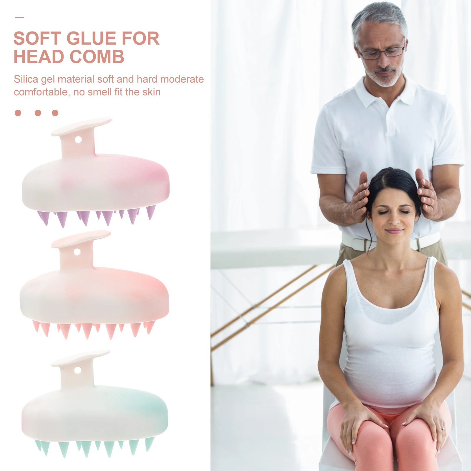 

3 шт., щетка для массажа кожи головы, щетки для шампуня, мягкая гибкая щетина, глубокая очистка, удаление масла, портативный массажер для мытья волос, кожи головы