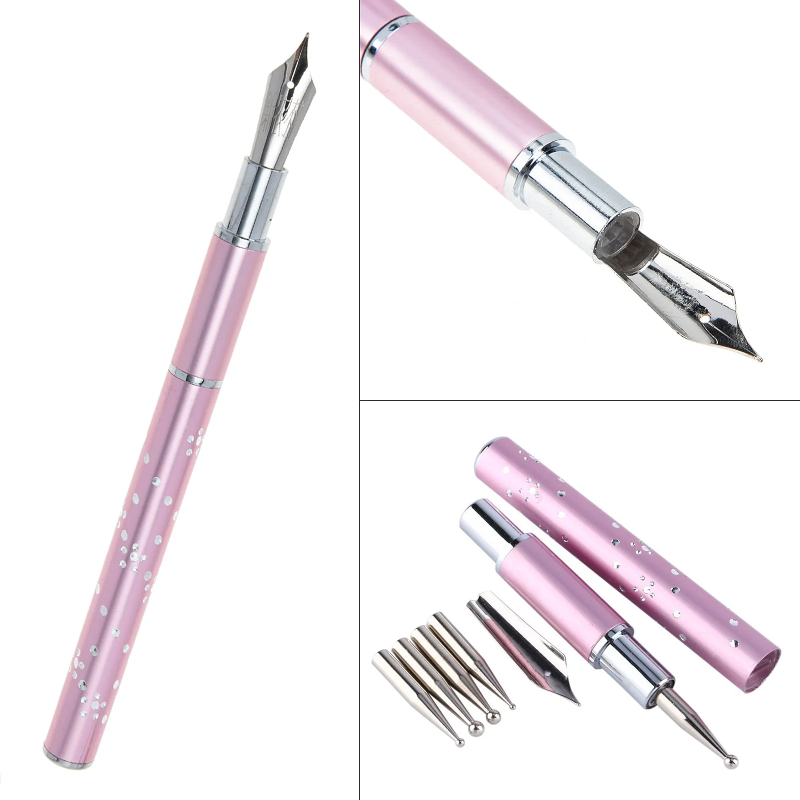 1 Set Nail Pens Nail Dotting Tools Nail Tools with Replacement Pen Points nail painting tools dotting tools for nails