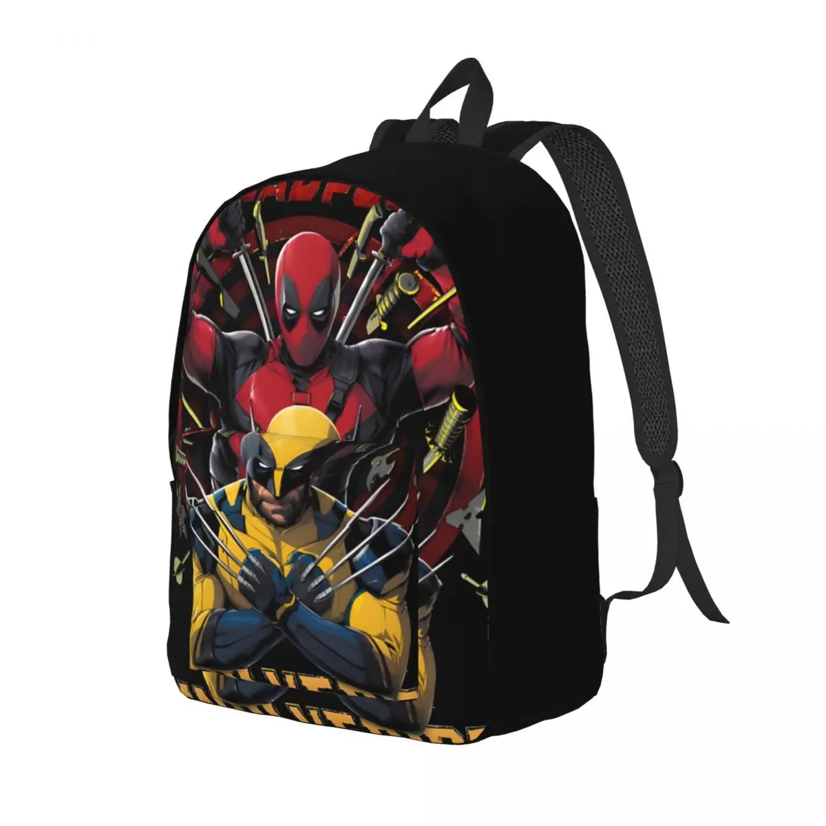 D & W Bookbag Deadpool And Wolverine For Women Kid Versatile Hiking Gift Multi Compartment Kindergarten Bag