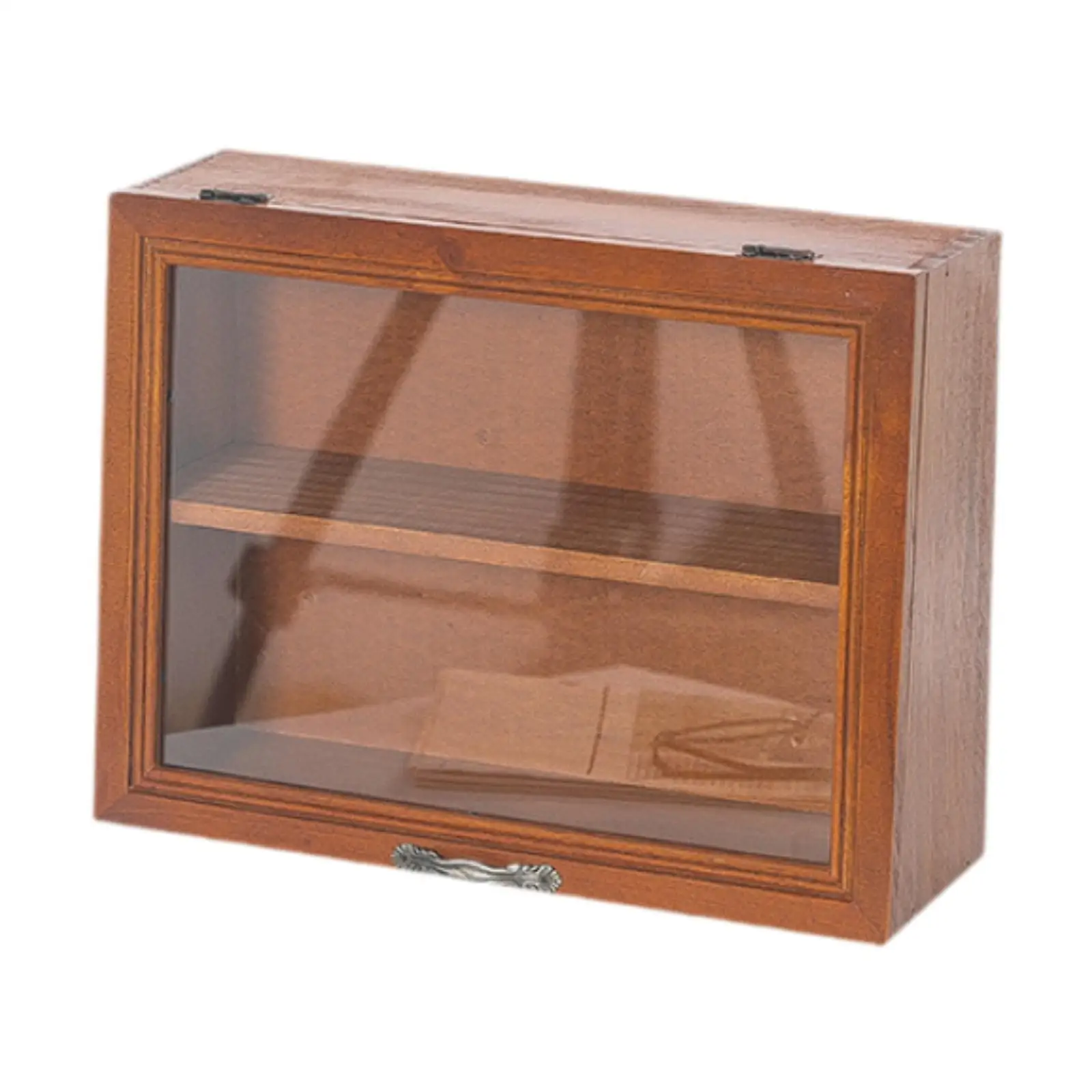 Wood Display Cabinet Desktop Display Box for Kitchen Cabinets Closets