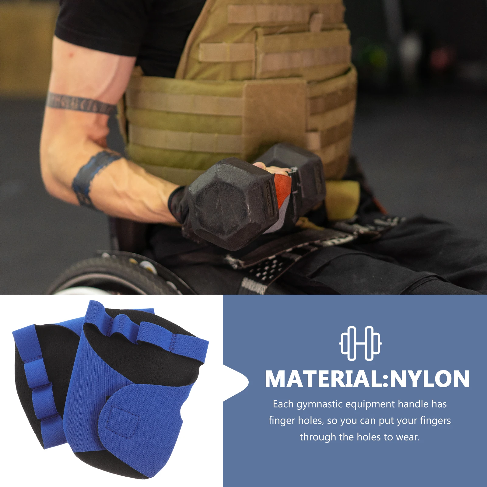 

Weightlifting Gloves Blue Nonslip Palm Pads Gym Training Fitness Wrist Straps Barbell Lifting Cycling Hiking Sports Outdoor