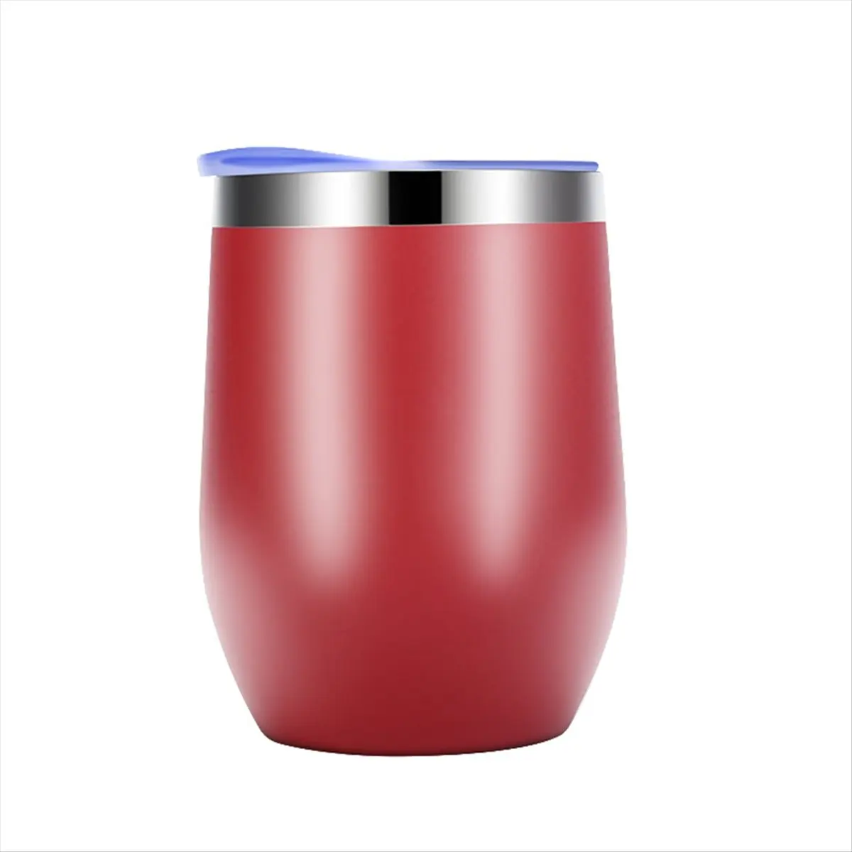 AT16 Eggshell Cup Double-Layer Stainless Steel Insulated Cup Vacuum Red Wine Egg Cup Coffee Tumbler with Lid Red