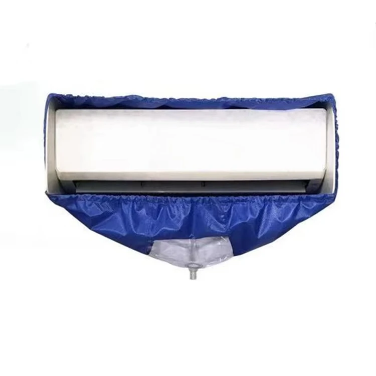 Q-565 Blue High-quality PVC Waterproof Air Conditioner Cleaning Cover & Bag for Split Type Home Use