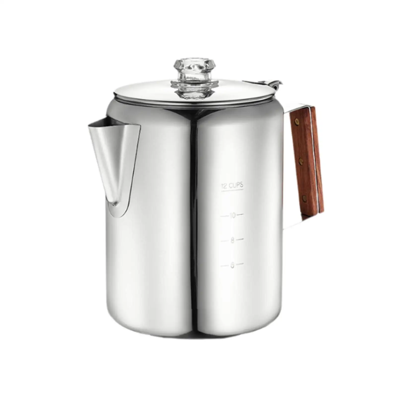 Coffee Percolator, Cookware Portable with Scale Comfortable Handle Coffee Maker, Camping Coffee Pot for Cafe Kitchen Travel