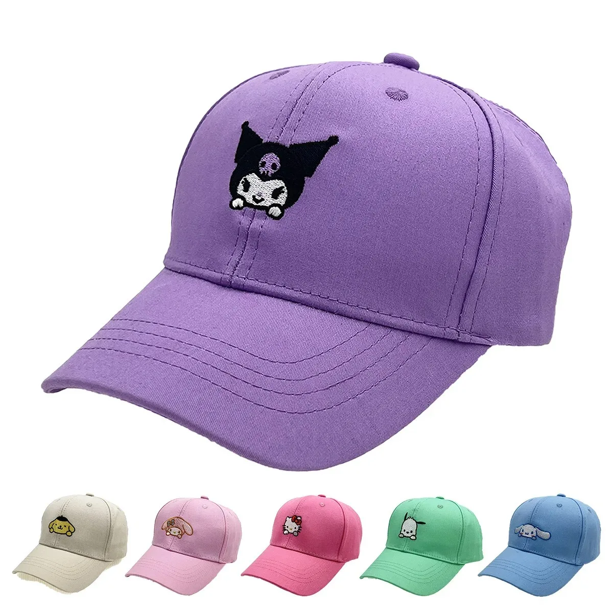 Hello Kitty Sanrio Kuromi Snapback Cap Cinnamoroll Cotton Baseball Cap For Child Hip Hop Dad Hat Trucker Mesh Hat Dropshipping