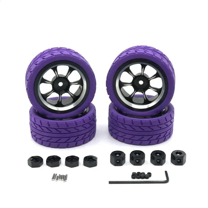 WLtoys WPL MN Model LC 1/18 1/16 1/14 1/12 RC Car Universal Modified Metal Wheel Tires, Cool Multi-color Tire Skin Upgrade Parts