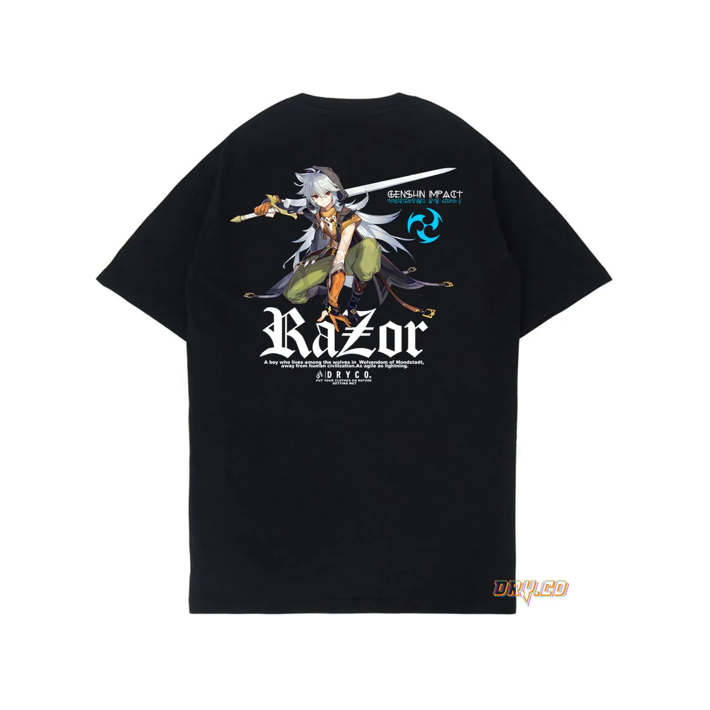 RAZOR TEE /T-Shirt GAME GENSHIN IMPACT (MONDSTADT)  /UNISEX PRIA WANITA/DRYCO