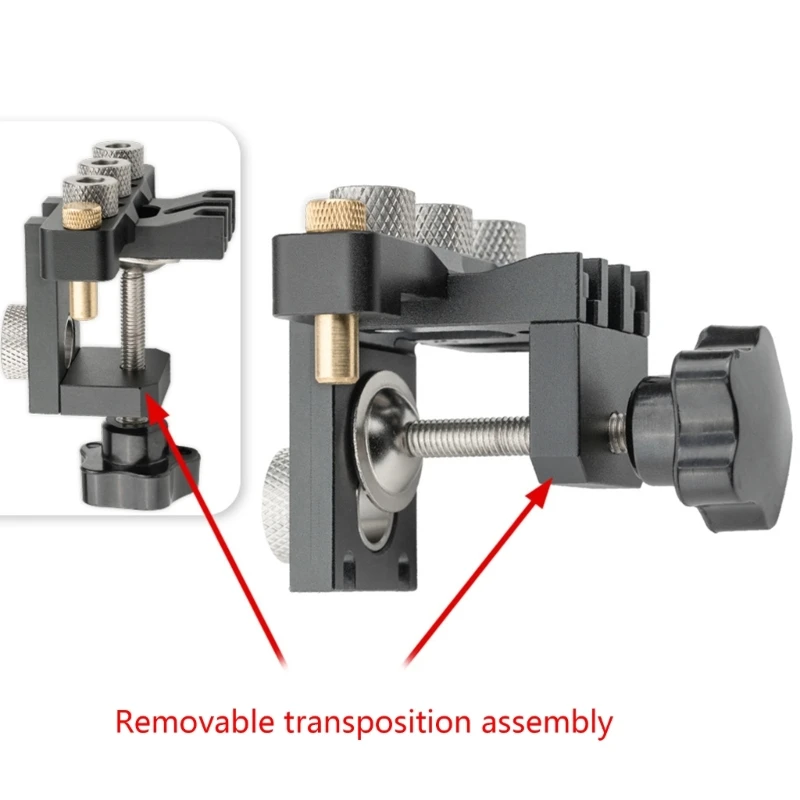 3 In 1 Adjustable Woodworking Doweling Jig with Positioning Clip with 8/15mm Drill Bit for Drilling Guide Puncher