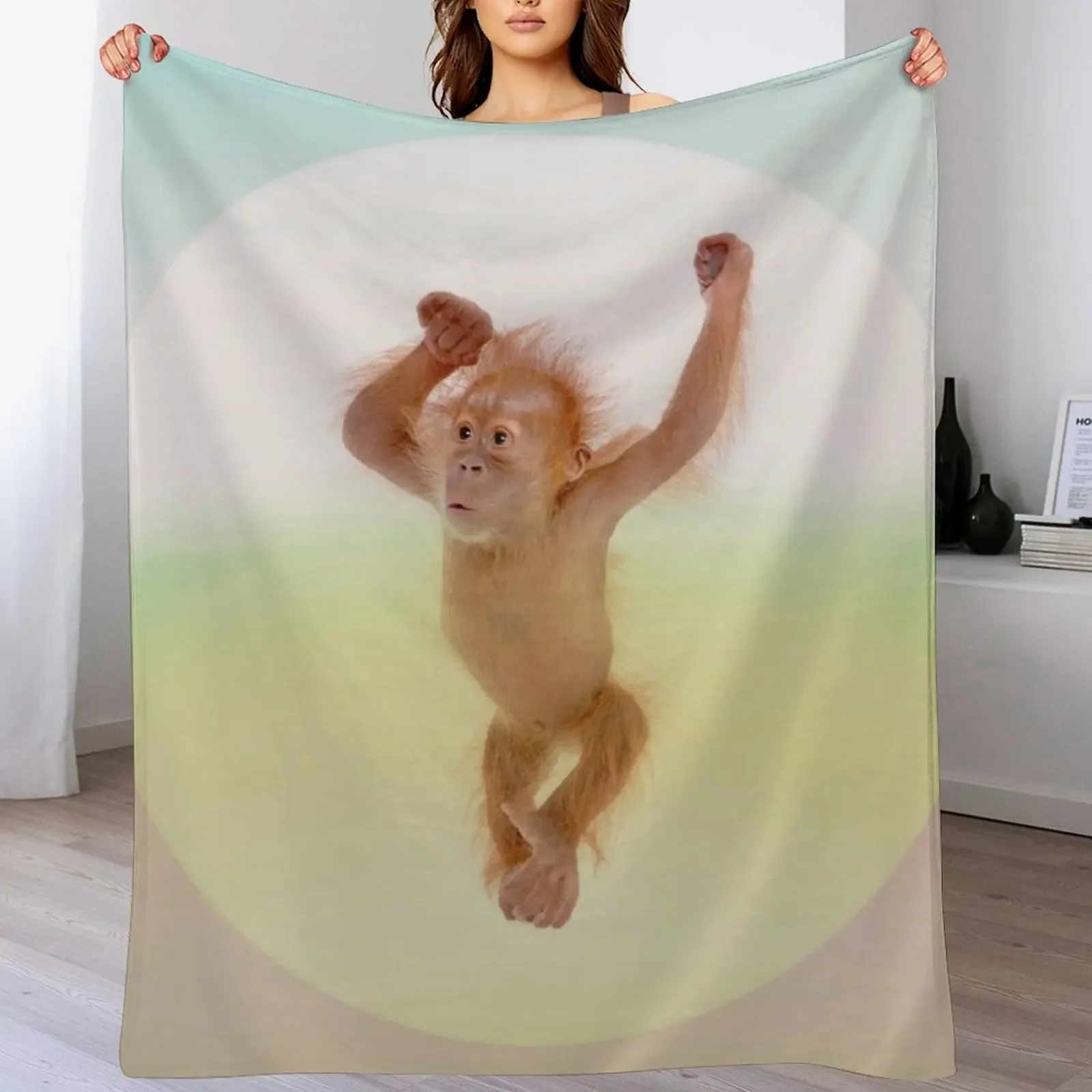 

Save Orangutan Throw Blanket Soft Comfort Blanket for Reading Watching TV
