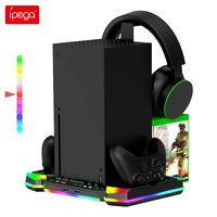 Ipega XBX025S For Xbox Series X RGB Cooling Station XBX Game Controller Host Charging Stand Base Support Headphone Gaming Disc