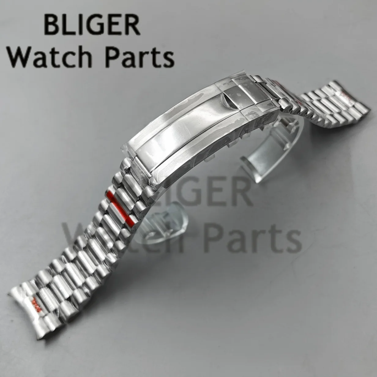 20mm Width New End Link President Watch Strap Silver Gold Rose Gold Folding Glide Lock Steel Bracelet For BLIGER 36mm-40mm Case