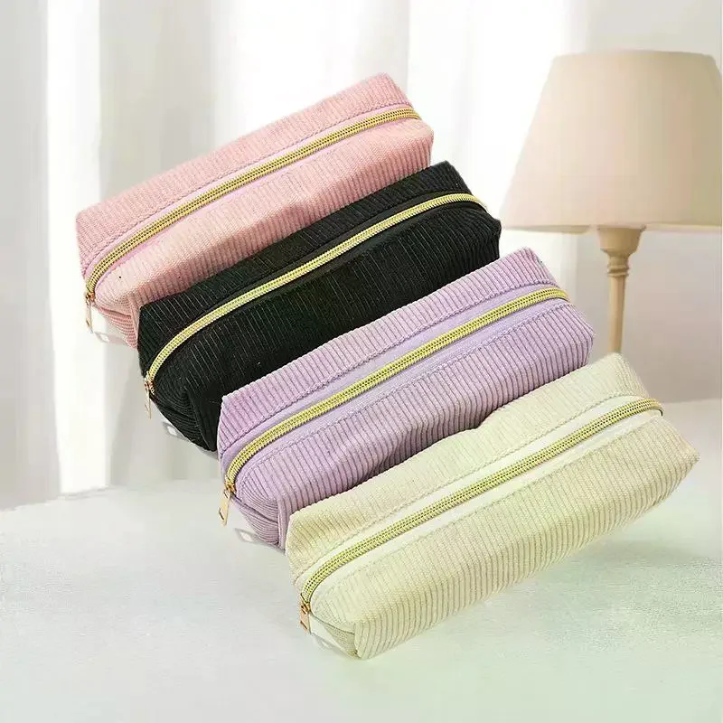 Plush Makeup Bags With Handle Soft Travel Cosmetic Storage Bag Portable Love Print Organizer Pencil Case Cute Clutch Pouch