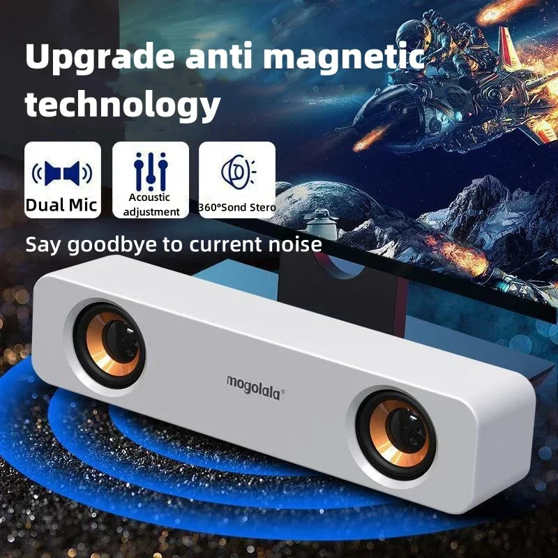 3D Surround Sound Mode Computer Small Soundbar Speaker Home Laptop Speaker Mini Subwoofer USB Wired Connection Speaker Influence