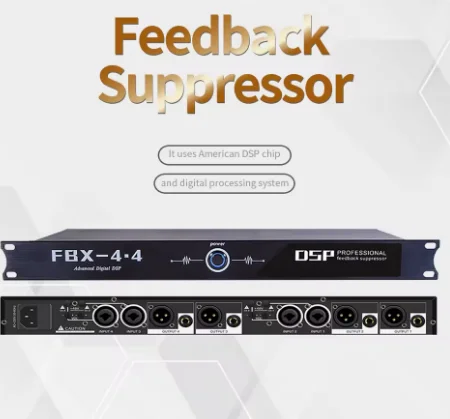 FBX4.4 Automatic Digital Feedback Suppressor, 4 Channel Professional Audio Processor with Dual DSP & 136 Filter Points, XLR/6.5m