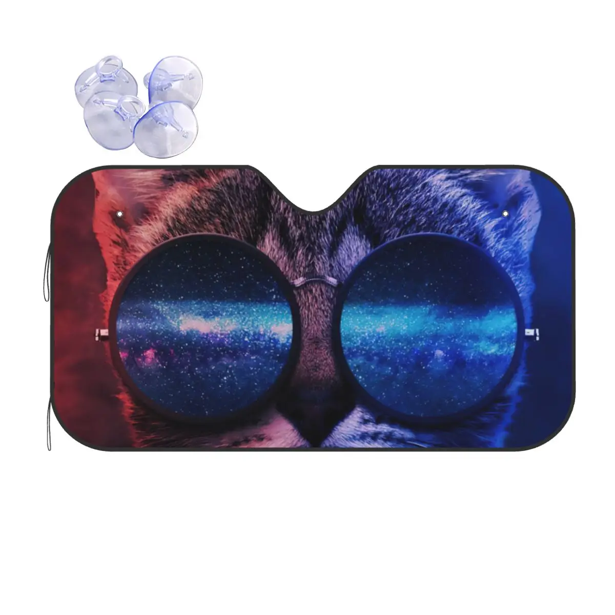 

Mysterious Cat Polyester Sunshade Windscreen 70x130cm Animals Foils Sun Visor Sun Shade Protect