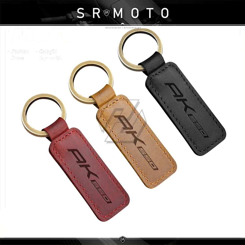 Motorcycle Cowhide Keychain Key Ring Fit for KYMCO AK550 AK 550