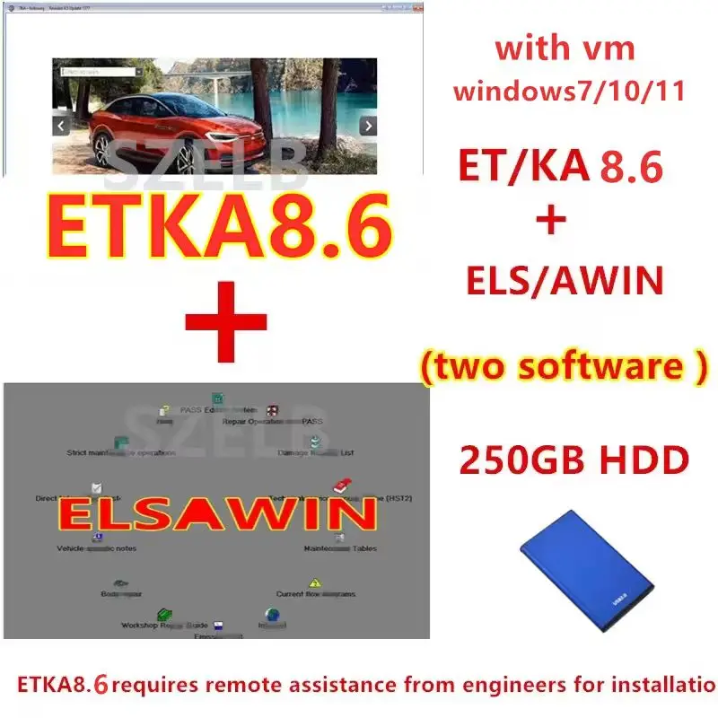Neuester ETKA 8.6+ Elsawin 6.0 Autoreparatur Etka 8.6 Software Group Fahrzeuge Elektronischer Teilekatalog für V/W+AU//DI+SE//AT+SKO//DA