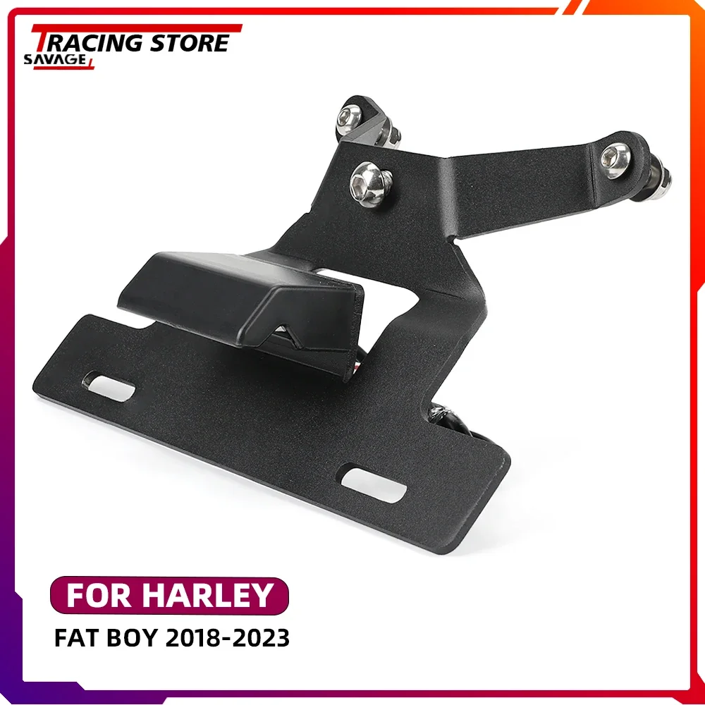 New For Harley FAT BOY License Plate Holder FAT BOY Motorcycle Accessories Tail Tidy Fender Eliminator LED Light License Support