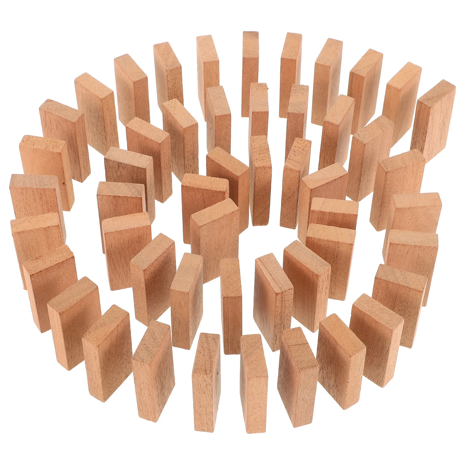 

50Pcs Raw Wood Dominoes Domino Game Set for Family Gatherings Outdoor Party Lightweight Portable Mini Dominoes Board