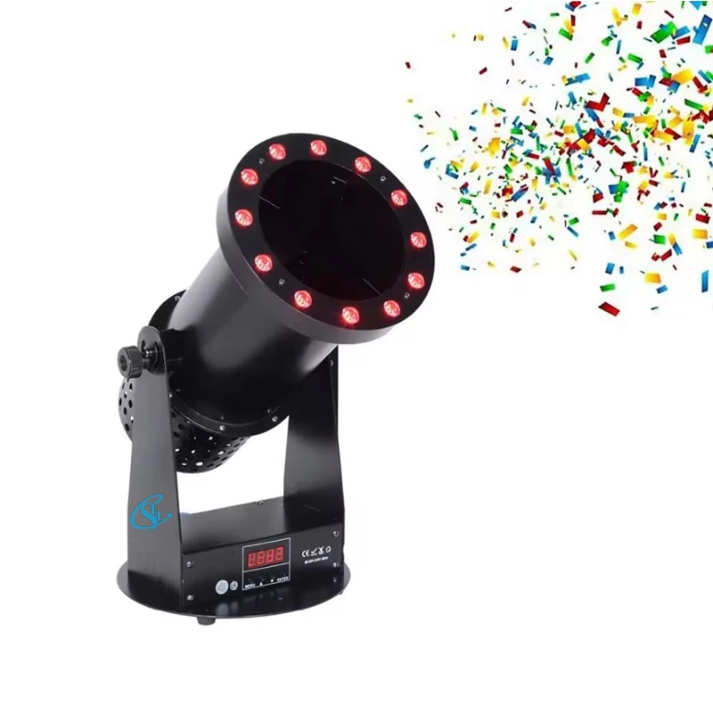 

1500W LED Electric Confetti Blower Machine Professional Confetti Cannon Machine DMX512 and Remote Control For Stage Wedding