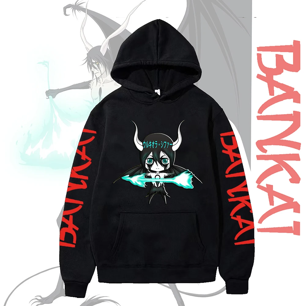 Japanese Anime Bleach Hoodies Unisex  Espada Ulquiorra Cartoon Print Sweatshirts Male Harajuku HIP HOP Casual Hooded Sweatshirt