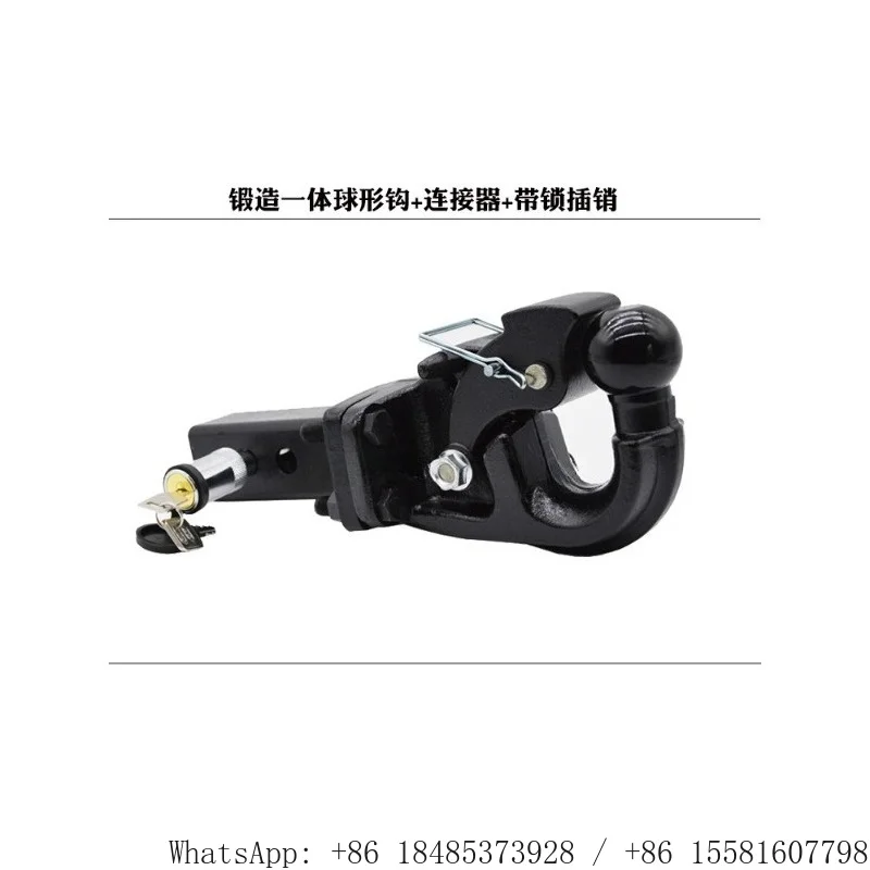 Heavy‑Duty Trailer Tow Hook Receiver Adapter Towing Hitch Ball Mount Connector for Vehicle Rear Towing Modification