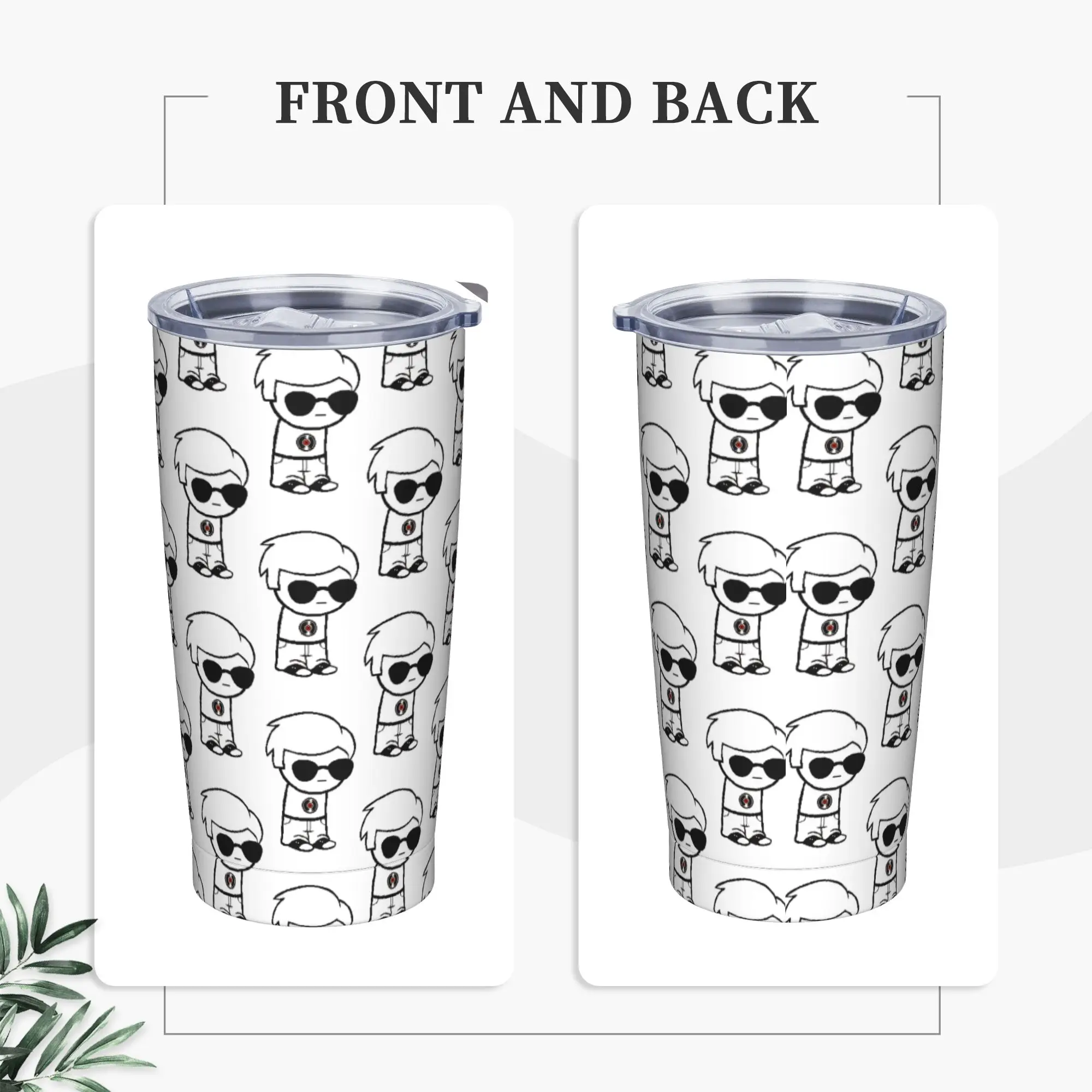 Dave Strider Insulated Tumbler with Straws Lid HomestuckK Manga Stainless Steel Thermal Mug Double Wall Spill Proof Cups, 20oz