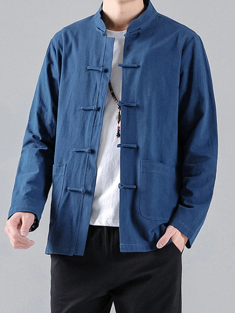 

Prisoners' Clothing Men's Jaet with Button Design for Outdoor Wear Spring Autumn Stand Fit Casual Sle Long Sve