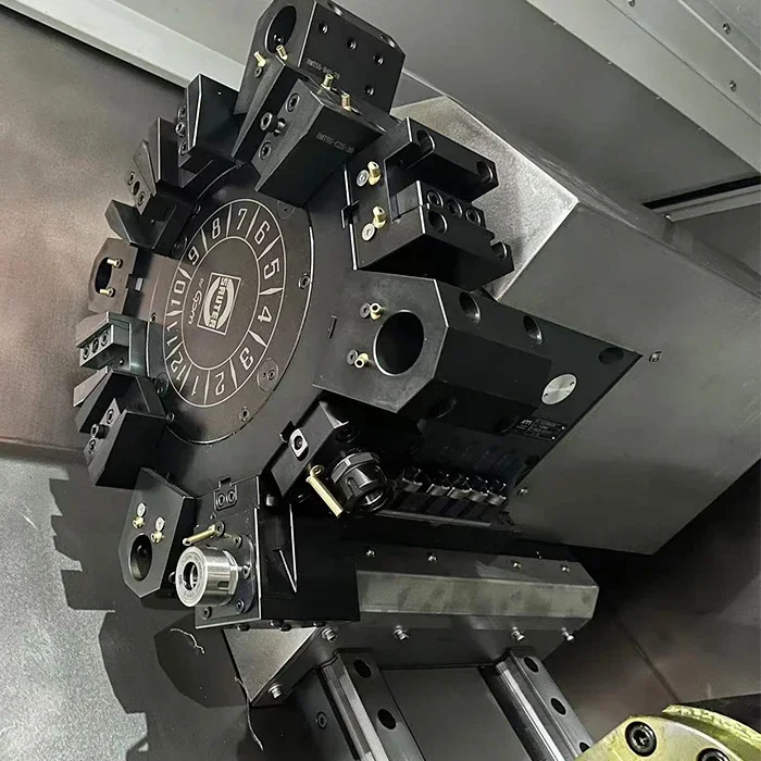 High-Precision Slant Bed Turret Small CNC Turning Center 3-axis Lathe Machine With 12-station Power Turret For Metalworking