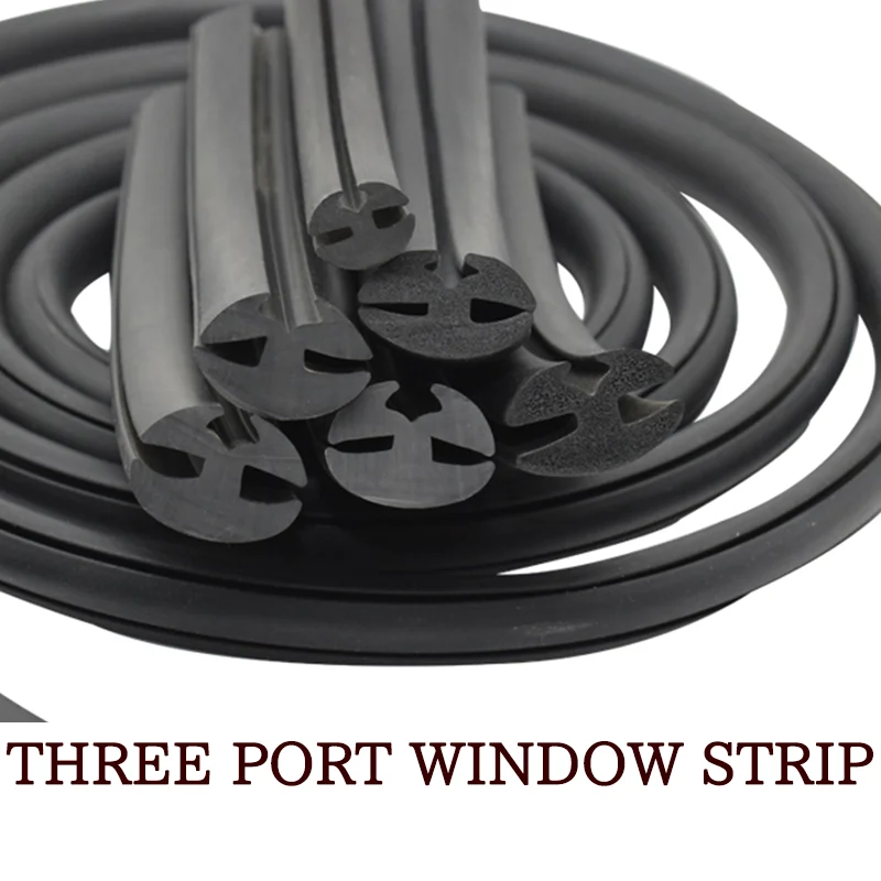 Three mouth rubber glass window sealing strip edge wrapping wear-resistant anti-collision rubber strip.10 meter price