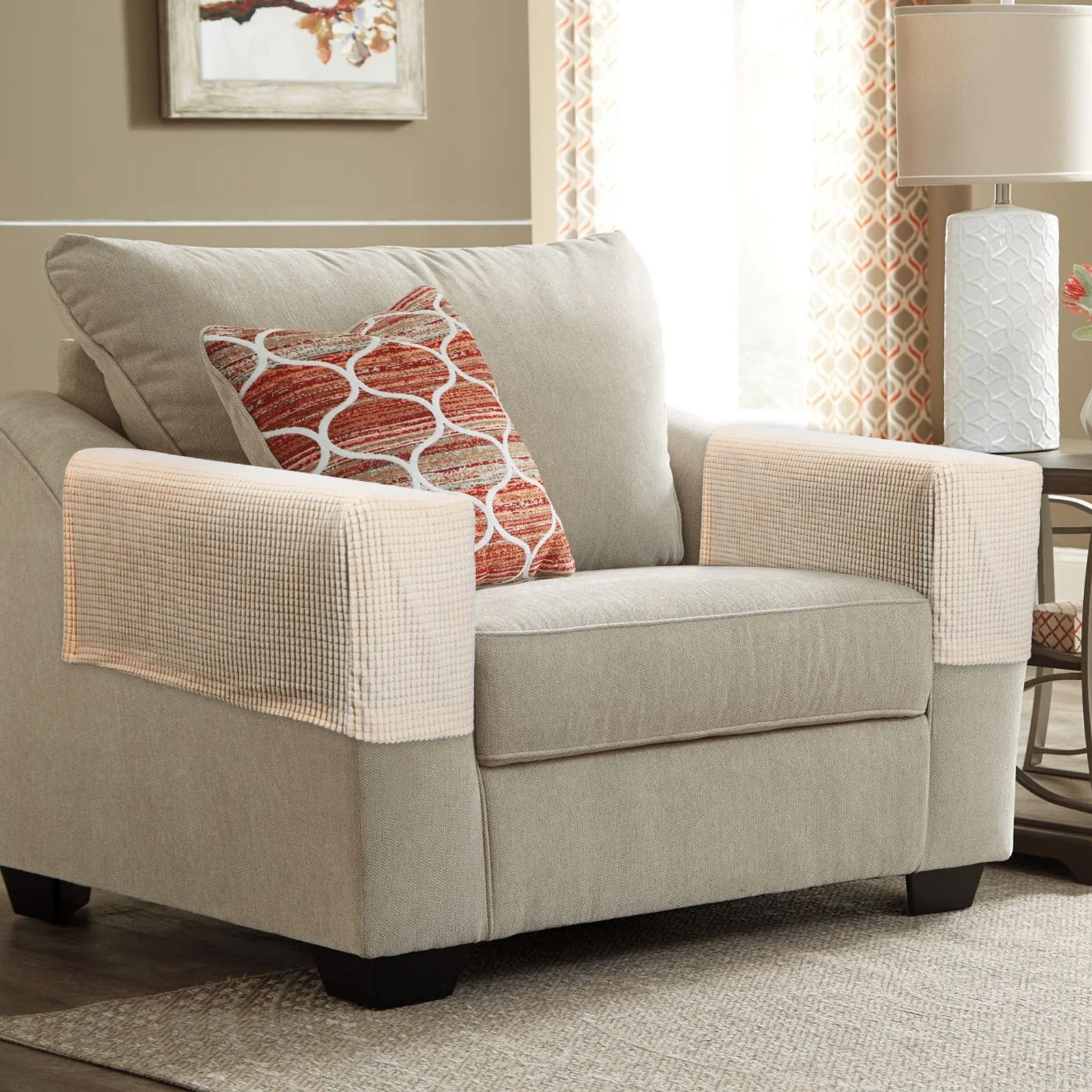 

2pcs Sofa Arm Covers Waterproof Stain Resistant Non Slip Easy Clean Reusable Living Room Bedroom Decor Soft Skin Friendly Couch