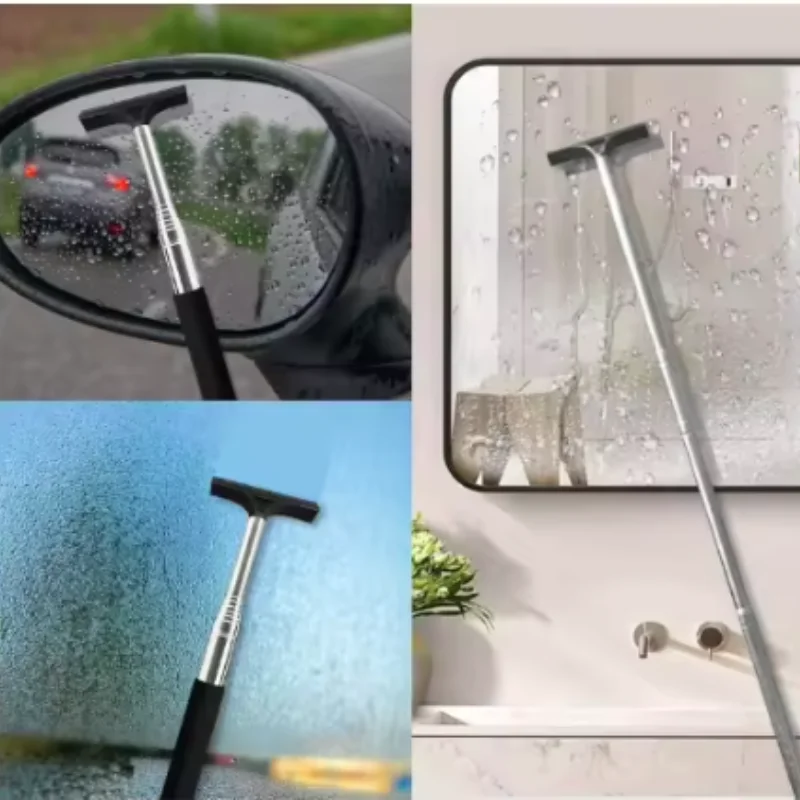 Auto-Rückspiegelreiniger, Glasnebelentferner, Schaber, Auto-Zubehör, Teleskop-Fensterreinigungsbürste mit Griff – Detail 8