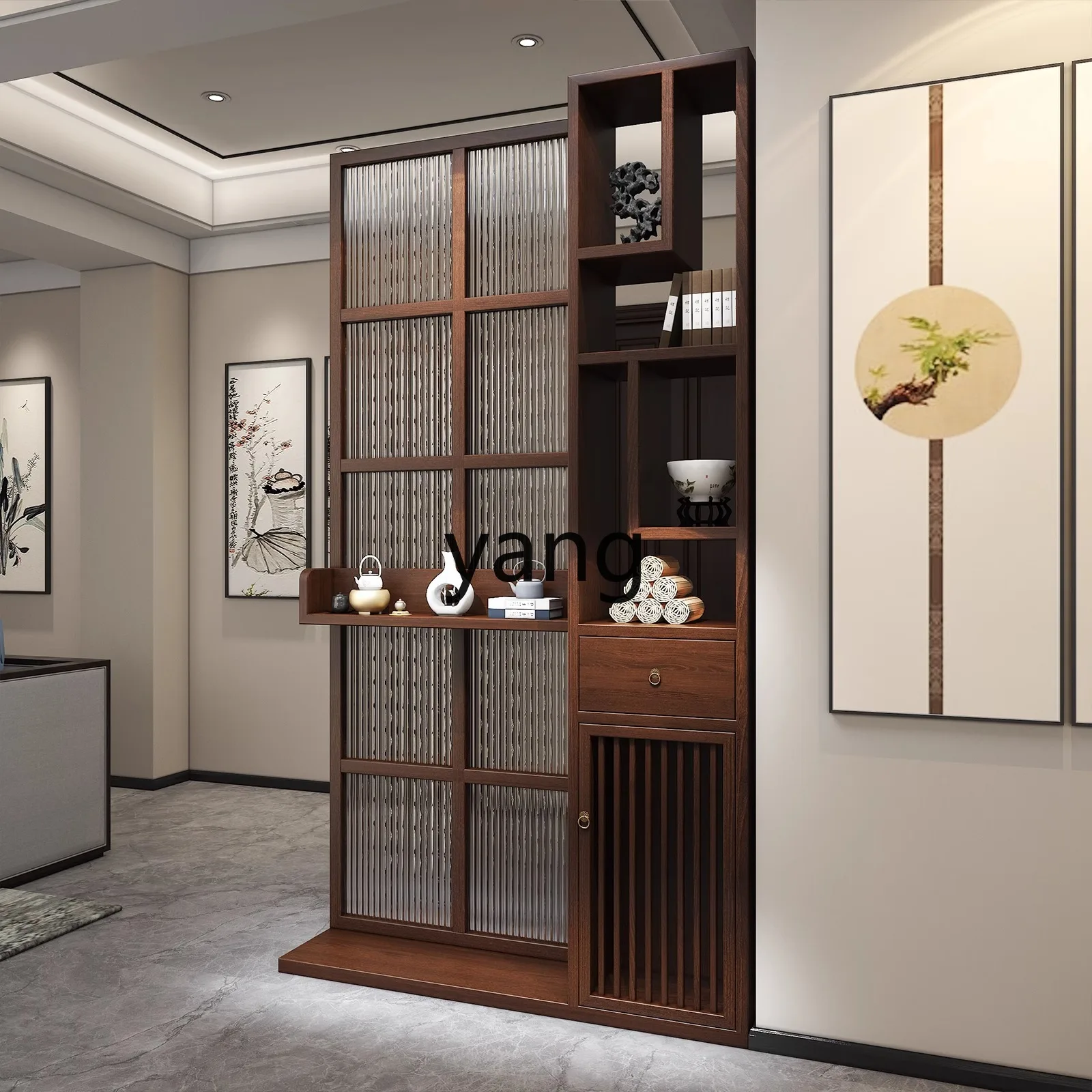 LH1 home screen partition living room Changhong glass entrance cabinet modern simple blocking rack