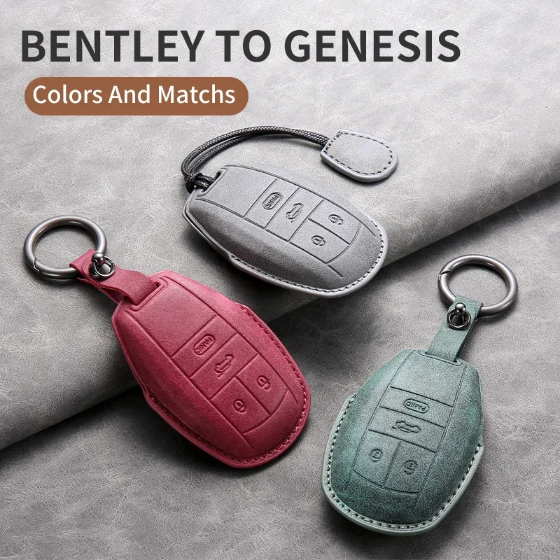 

Car Smart Key Case For Bentley To Genesis Cover Key Pack Remote Protection Sleeve Buckle Rope Special Accessories Multi Styles