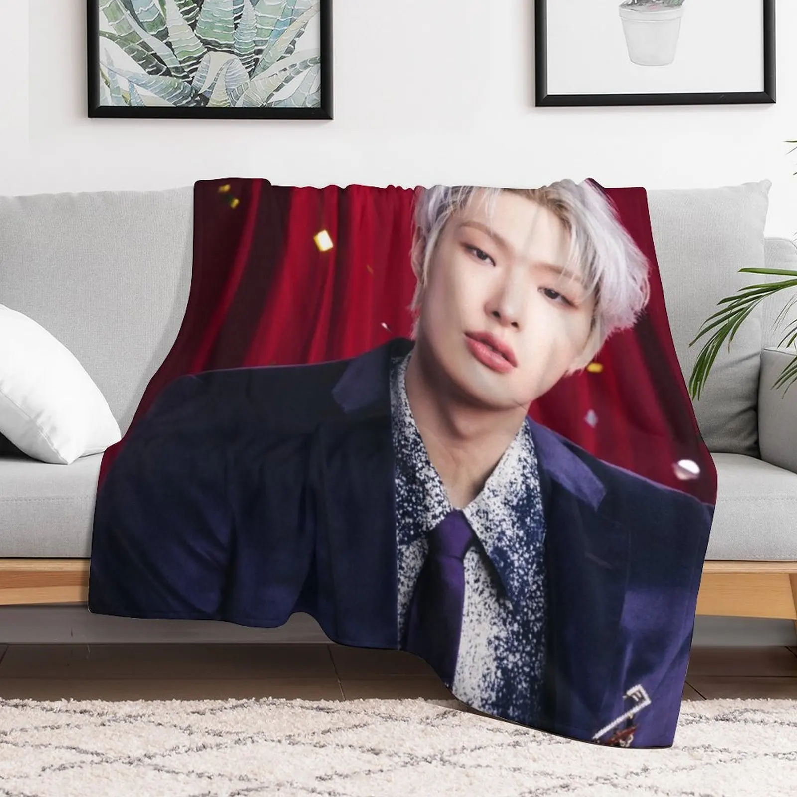 MINGI Birthday ATEEZ KPOP Throw Blanket Decorative Sofas Thermals For Travel Blankets