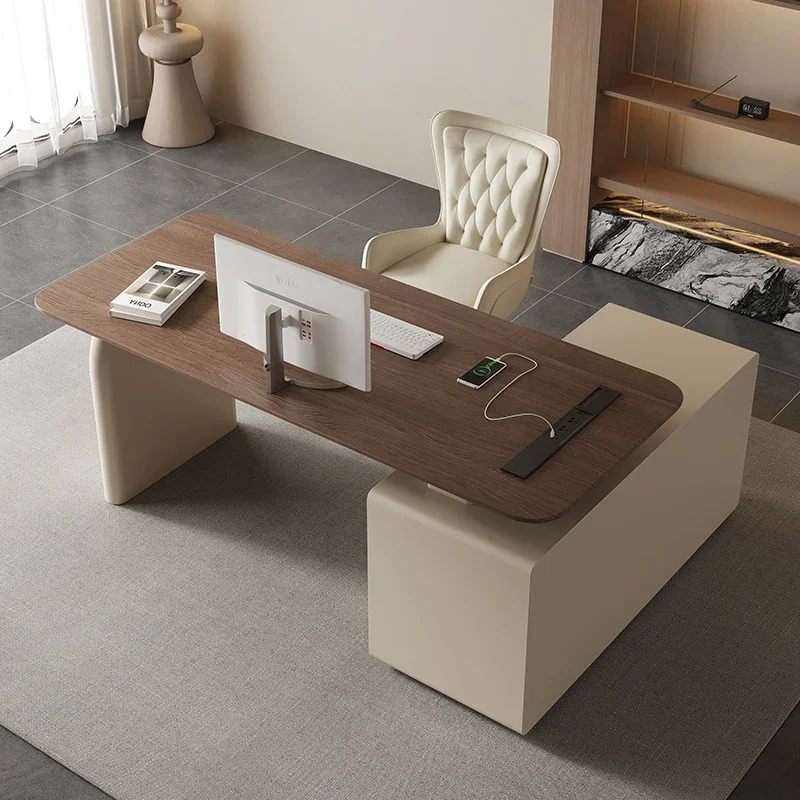 Nordic Cream Style Office Desks Minimalism Modern Study Computer Office Desks Boss Consult Office Furniture Bureau Chambre FYOD