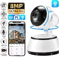 Cámara IP WiFi de 8MP, vigilancia de seguridad, Monitor de bebé, cámara de seguimiento humano AI, visión nocturna a todo Color, cámara de vídeo CCTV para interiores