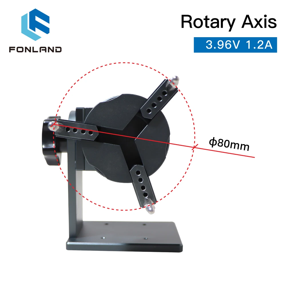 Fonland DAJA Rotary Axis with DM442 Driver Fiber Laser Engraver Marking Machine Rotation Tool for 360 Round Metal Adjustable