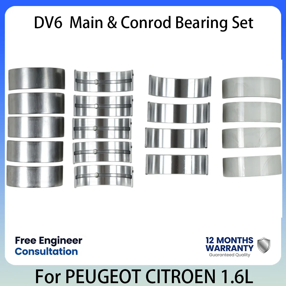 

Engine Main & Conrod Bearing Set For Peugeot Citroen DV6 1.6L 1.6 L T L4 HDi Diesel 2006-2020 Engine Bearing Overhaul Parts