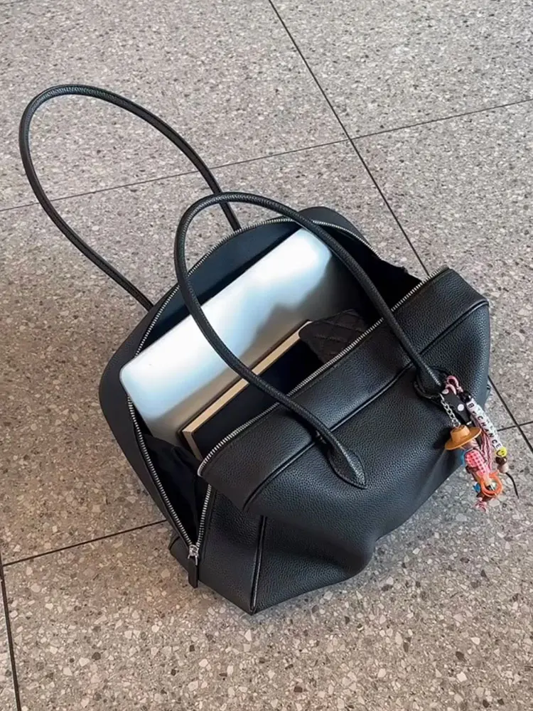 borsa-boston-con-motivo-lychee-nero-borsa-a-tracolla-da-donna-stile-minimalista-di-lusso-borsa-a-mano-con-cinghia-singola-borsa-sottobraccia