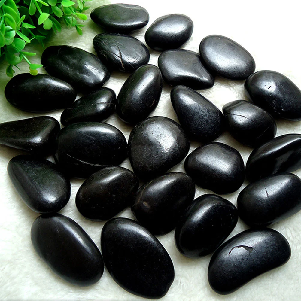 

Pebbles for Plants Black Landscaping Stones Tray Decor Decorate Rocks Cobblestone Landscape Fish Tank Decorations Gravel