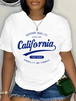 Plus Size California Graphic Tee Retro Inspired Plus Size Top With Superor Quality Since 1967 Print For Trendy West Coast Vibes
