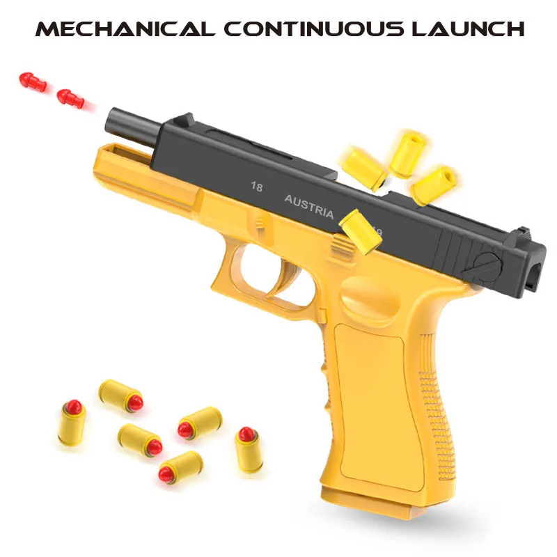 G18 Automatic Shell Ejection Toy Gun Capable of Firing Soft Bullets, Outdoor Toy Shooting , CS Boy Toy